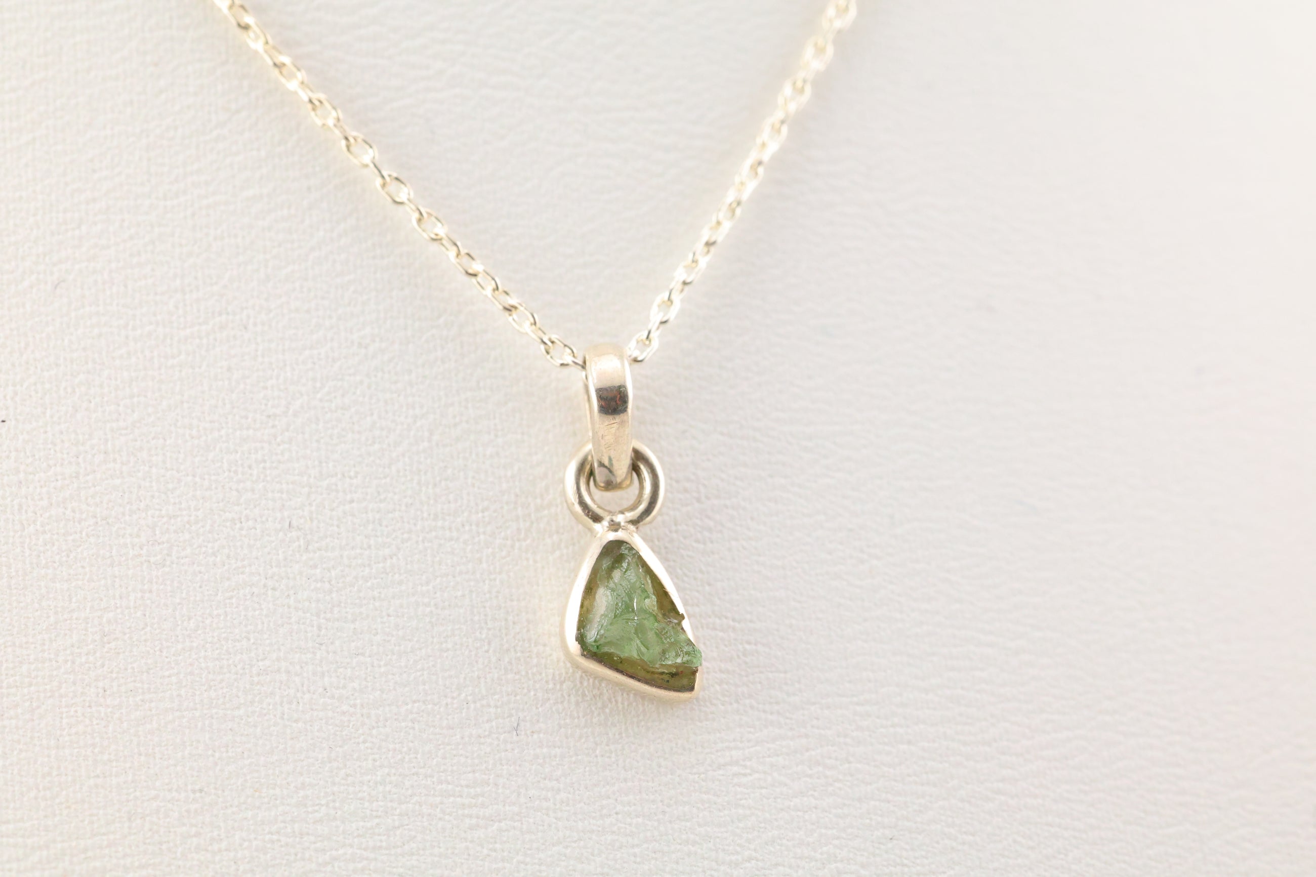 Moldavite Necklace Sterling Silver
