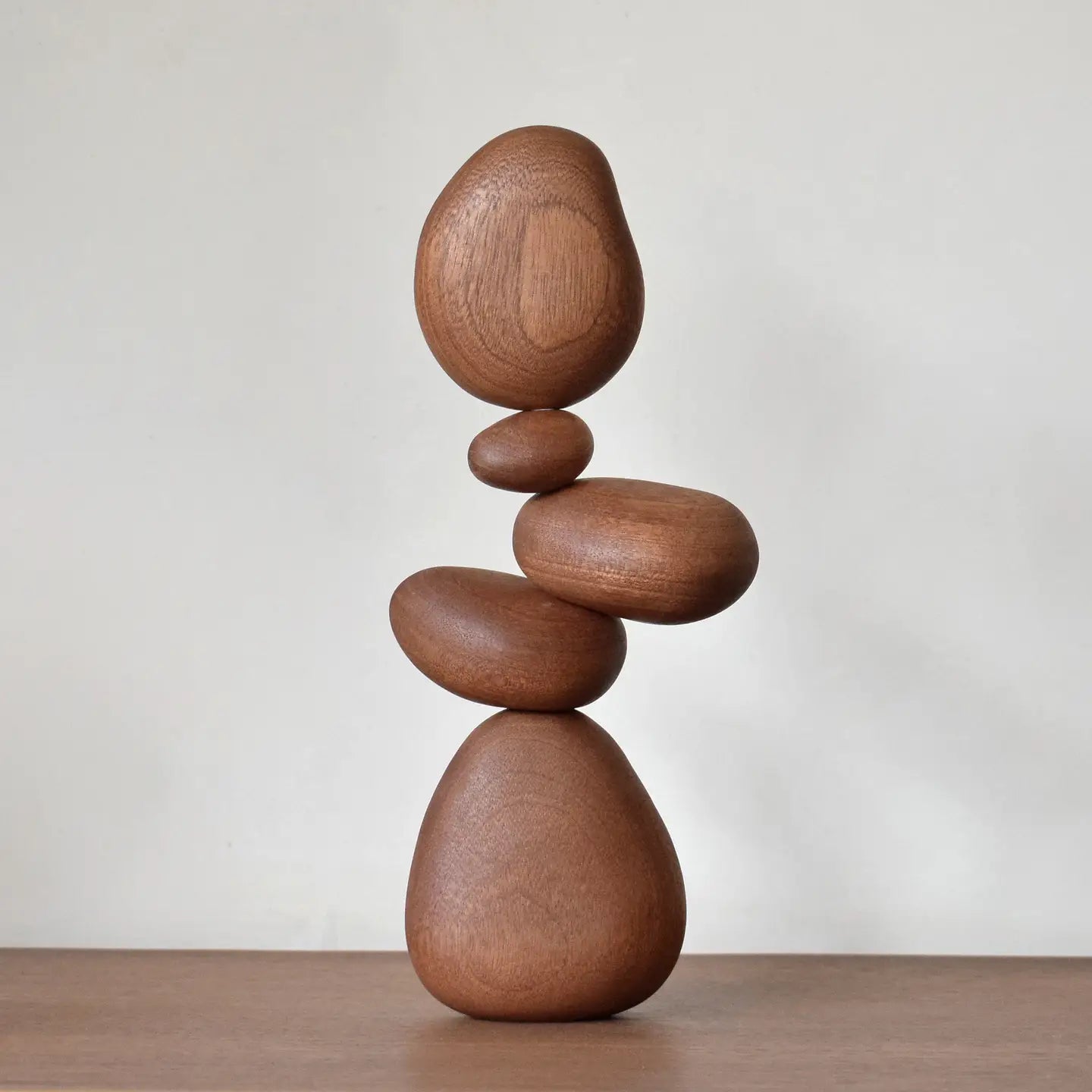 Sapele Wood Balance Stones - Zen Decor/Playful Toy/Art Gift