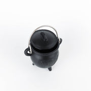 TRIPLE MOON Cast Iron Cauldron with Lid 4.5"D 4.25"H