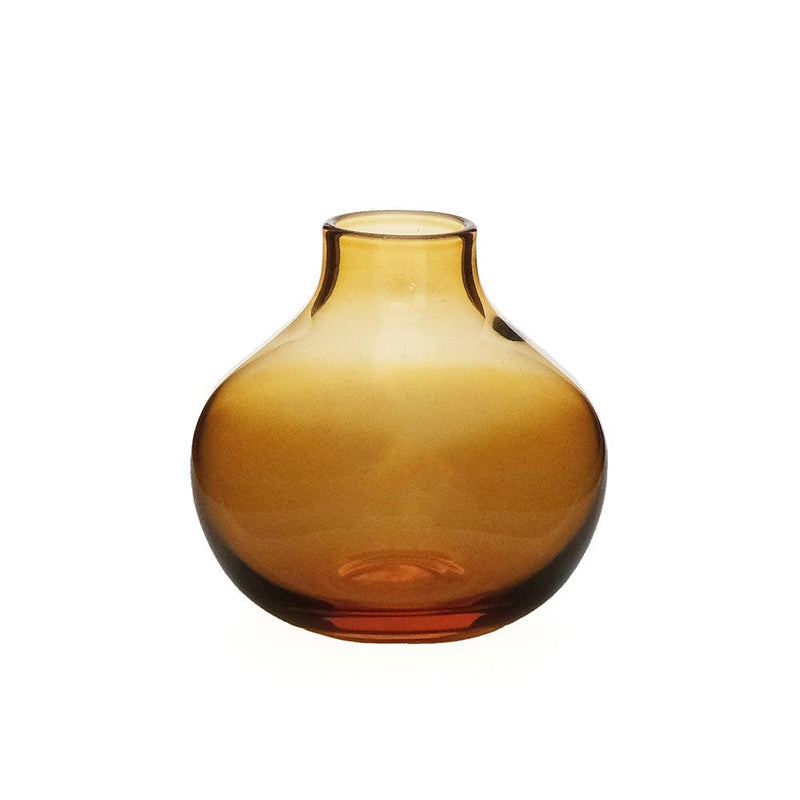Hand-Blown Colored Glass Bud Vase: Amber