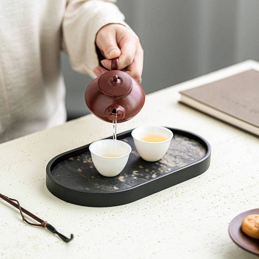 Gohobi Wabi-Sabi Stone Panel Tea Tray: Style B