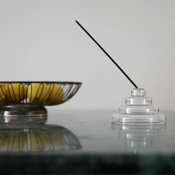 Glass Meso Incense Holder - Clear
