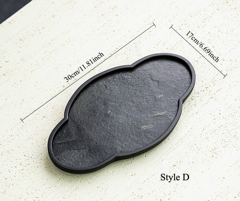 Gohobi Wabi-Sabi Stone Panel Tea Tray: Style G