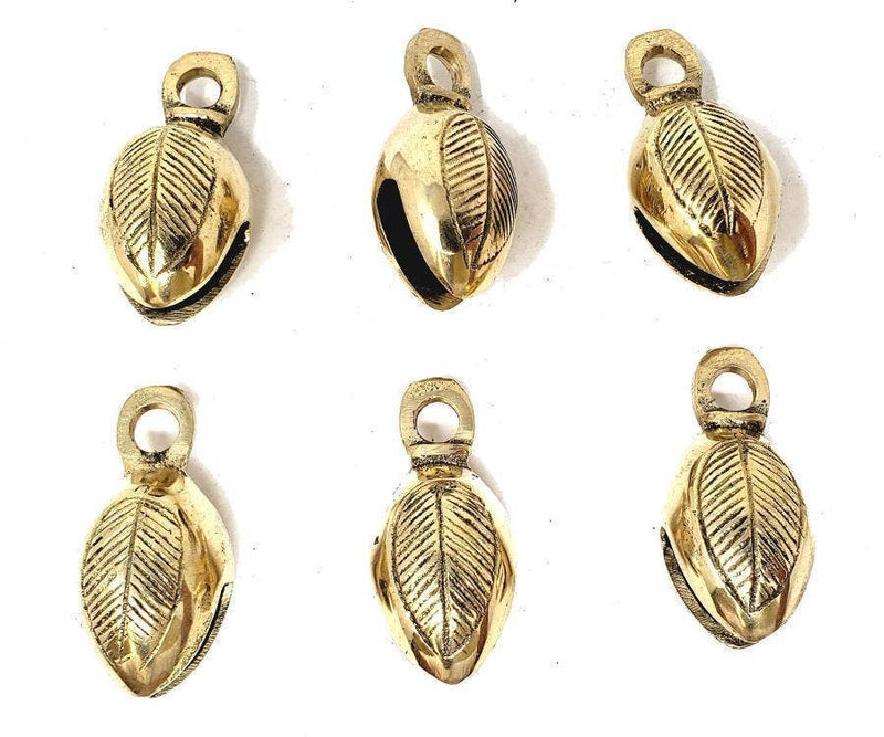 Leaf Carved Ghungroo Brass Bell 1.5" High