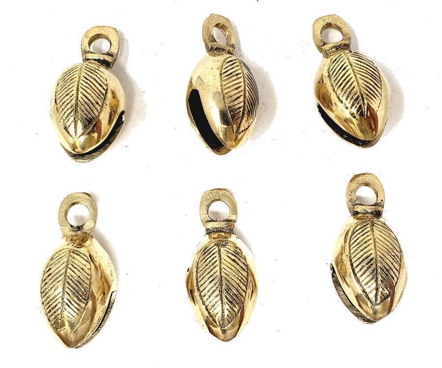 Leaf Carved Ghungroo Brass Bell 1.5" High