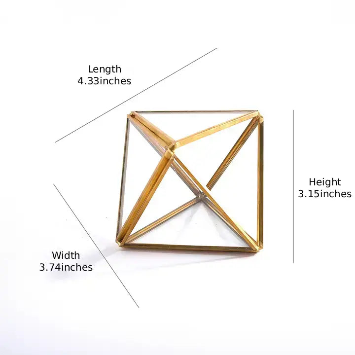 BRASS Frame Glass Case Sowable