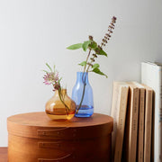 Hand-Blown Colored Glass Bud Vase: Amber