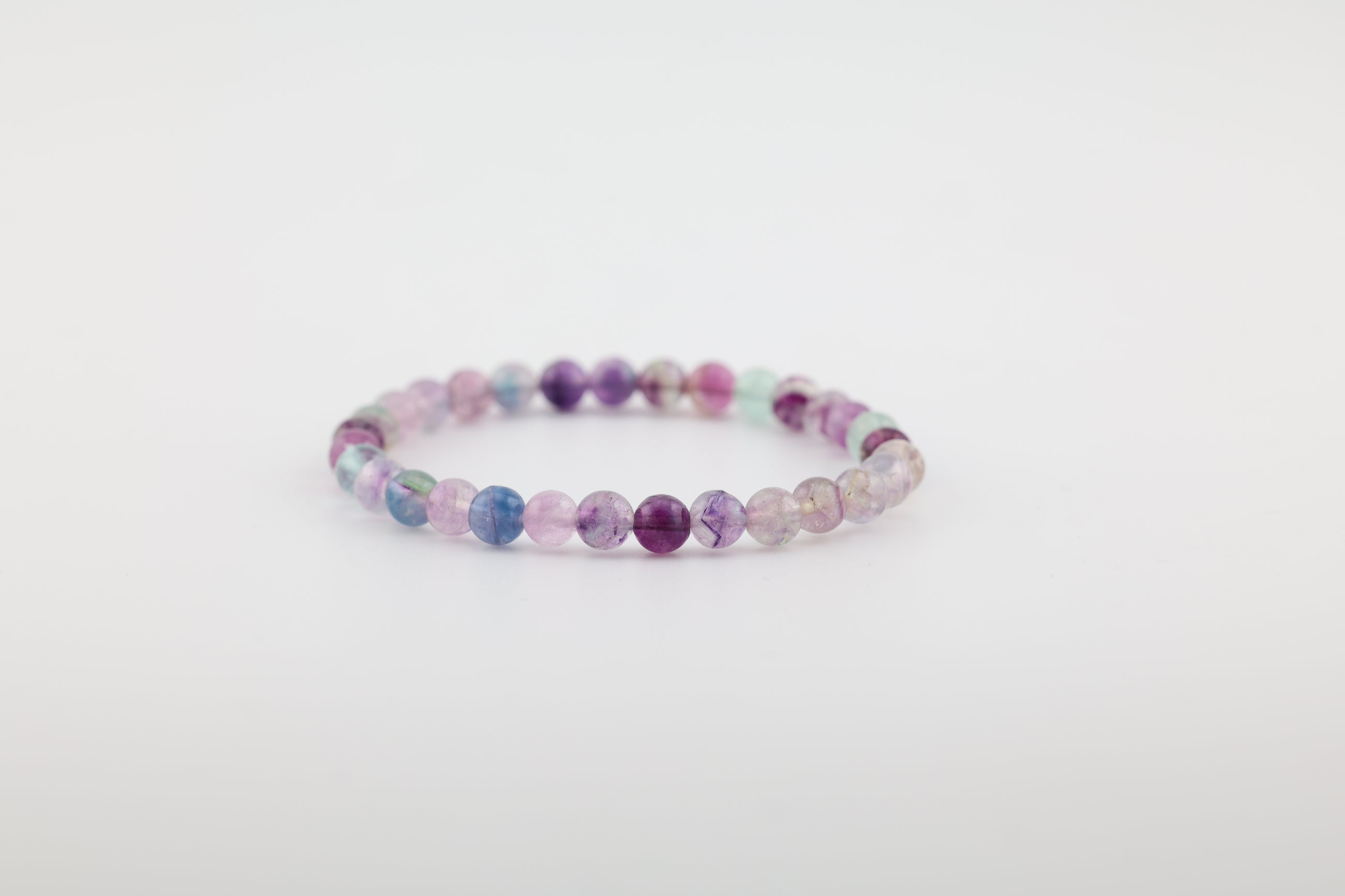 Rainbow Fluorite Bead Bracelet