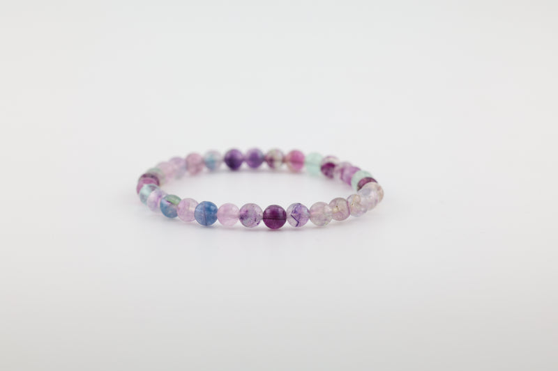 Rainbow Fluorite Bead Bracelet