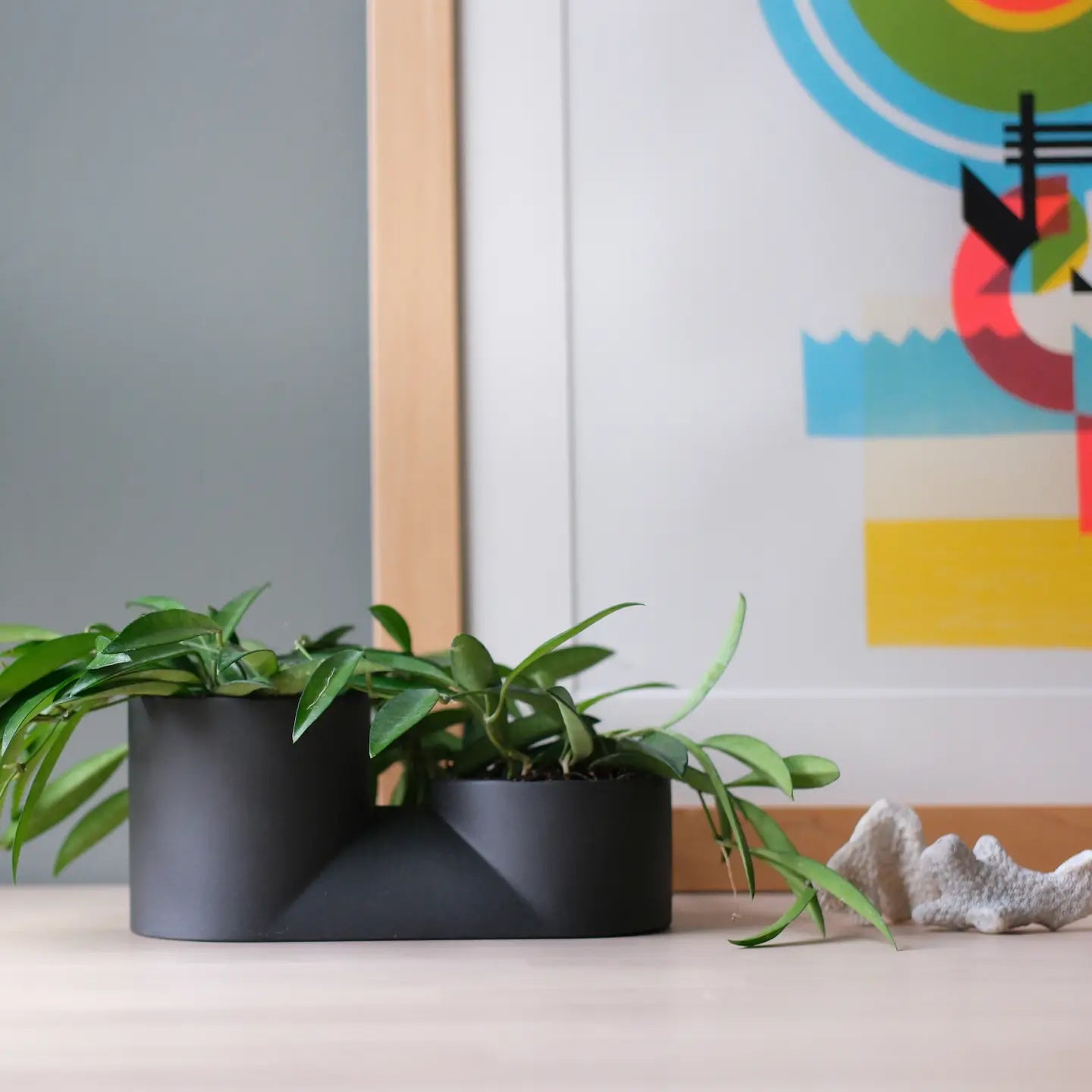Double Planter: Black
