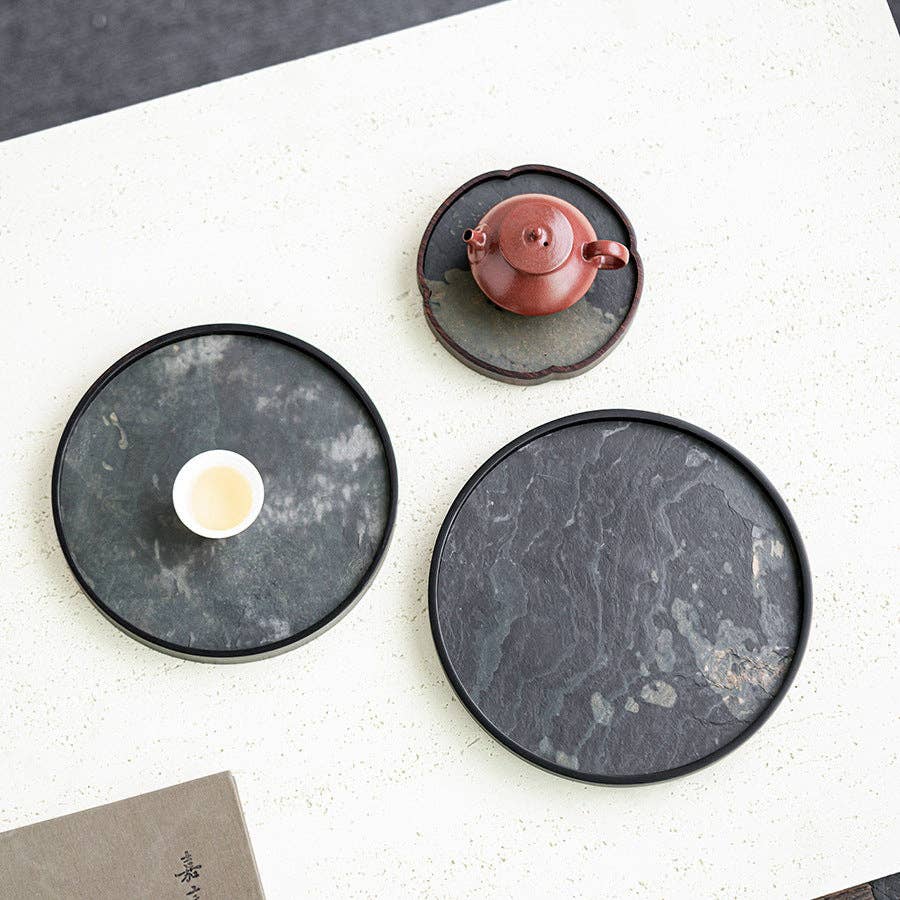 Gohobi Wabi-Sabi Stone Panel Tea Tray: Style E