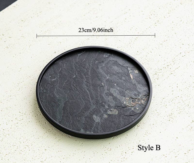 Gohobi Wabi-Sabi Stone Panel Tea Tray: Style D