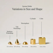 Medium Waterdrop Brass Incense Holder