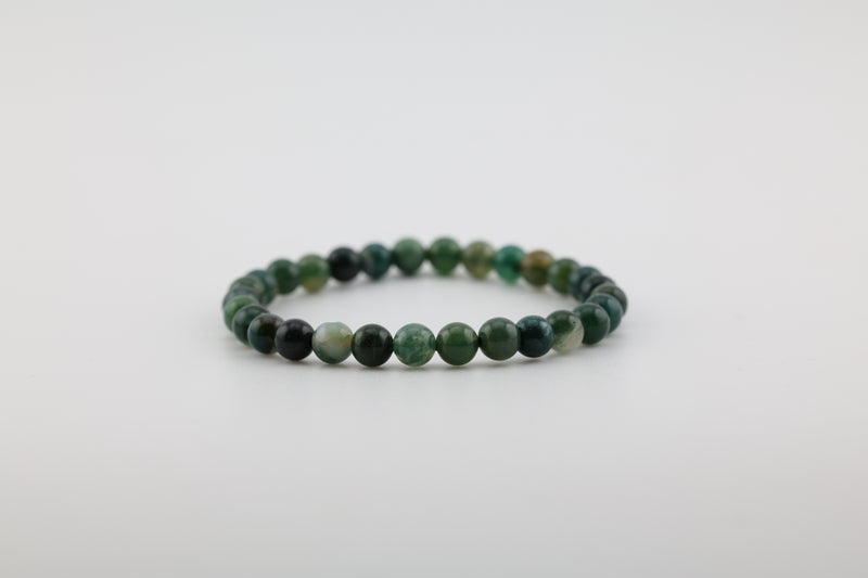 Tree Agate Bead Bracelet