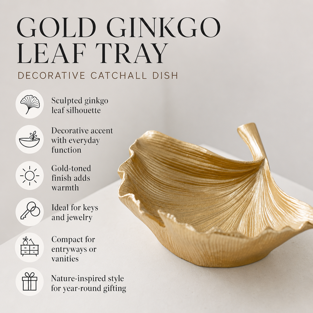Gold Ginkgo Leaf Tray