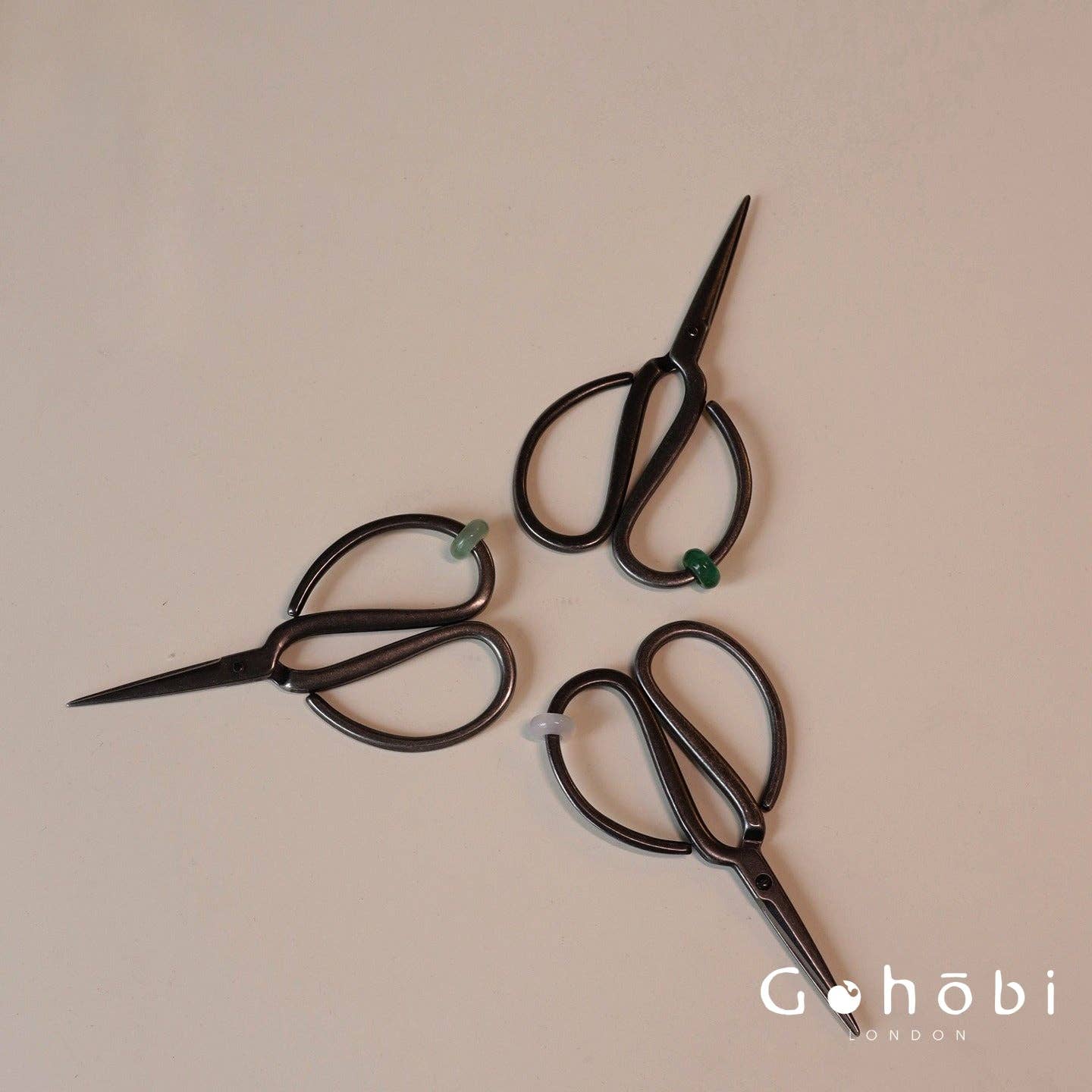 Gohobi Handmade Old Iron Tea Scissors – Portable Tea Ceremony Accessory: Light Green