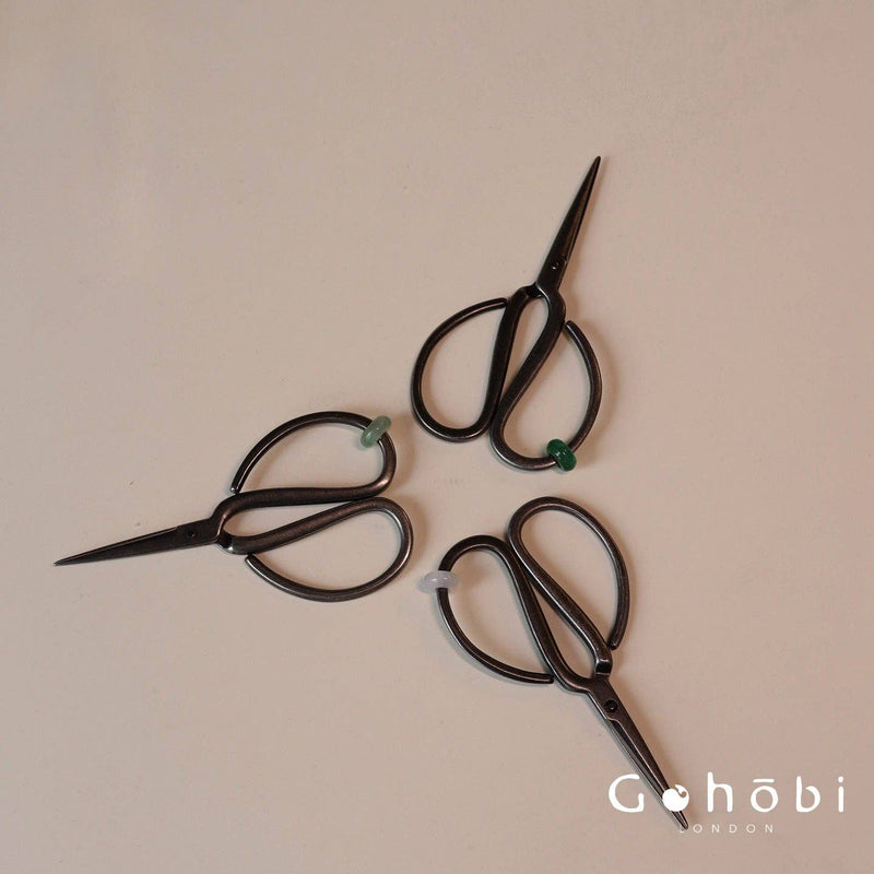 Gohobi Handmade Old Iron Tea Scissors – Portable Tea Ceremony Accessory: Light Green