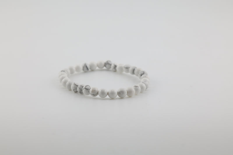 White Howlite Bead Bracelet