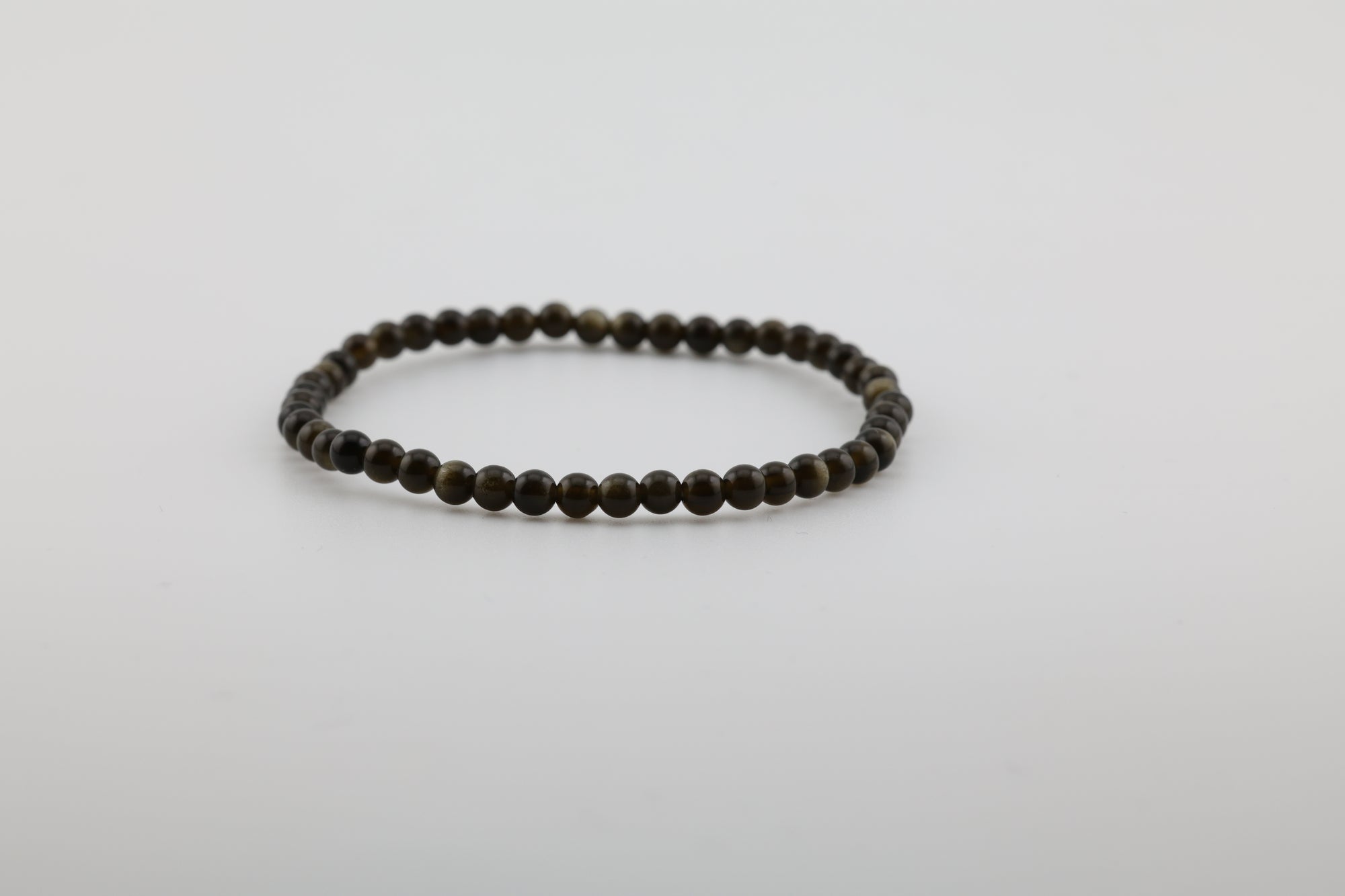 Golden Sheen Obsidian Bead Bracelet