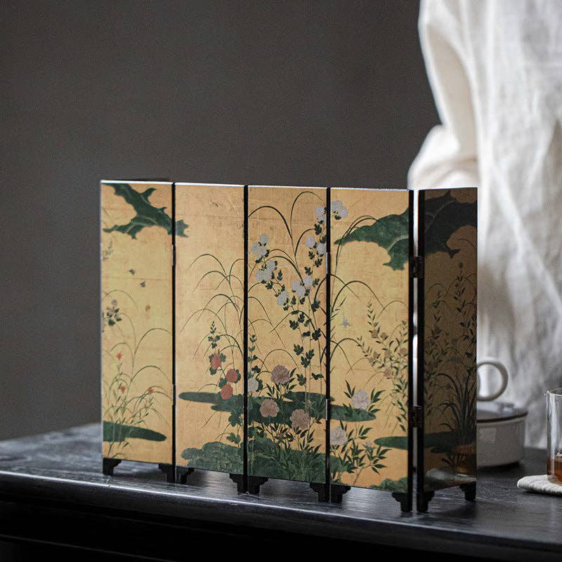 Gohobi Mini Folding Screen Tabletop Decoration Small Furnitu