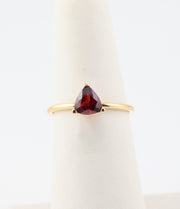Garnet Triangle Ring 14k Gold