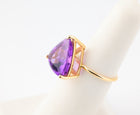 Amethyst Trillion Cut Ring 14k Gold
