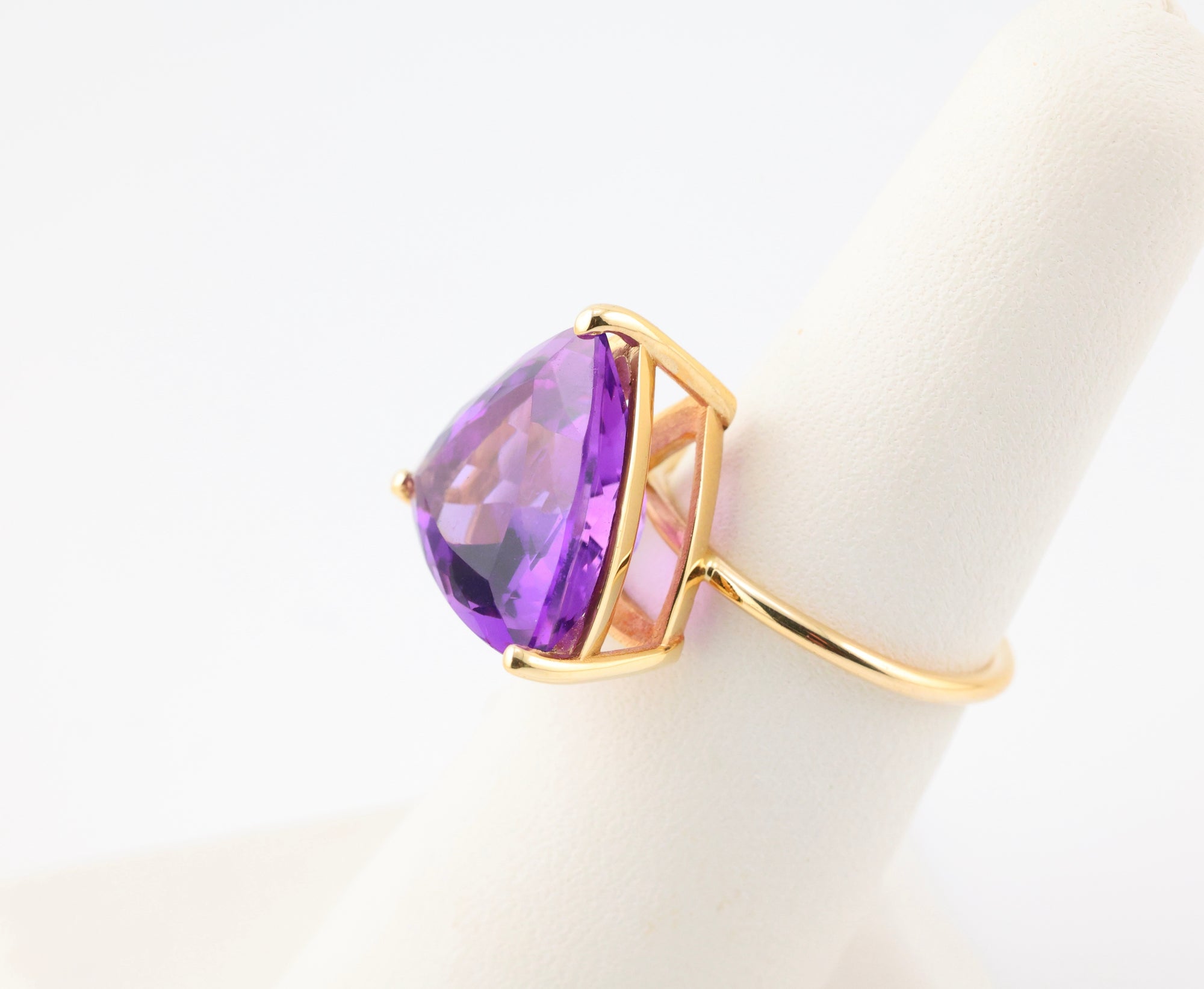 Amethyst Trillion Cut Ring 14k Gold