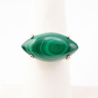Malachite Ring Eye  Sterling Silver