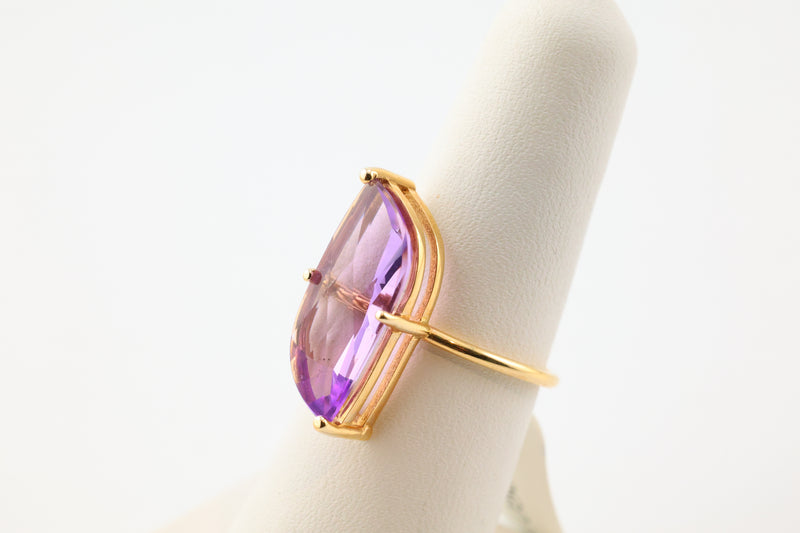 Amethyst Flame Ring 14k Gold