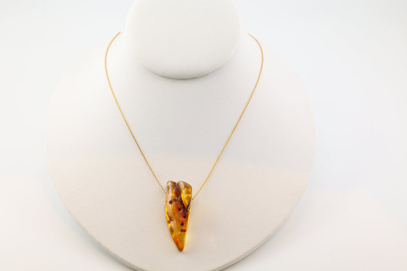 Amber Necklace on 14k Gold 16 inch