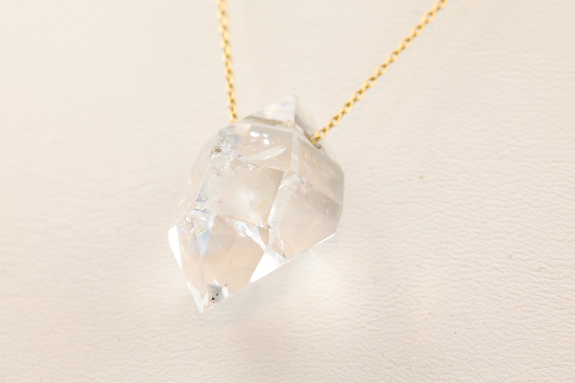 Small Herkimer Diamond Necklace on 14k Gold 16” Chain