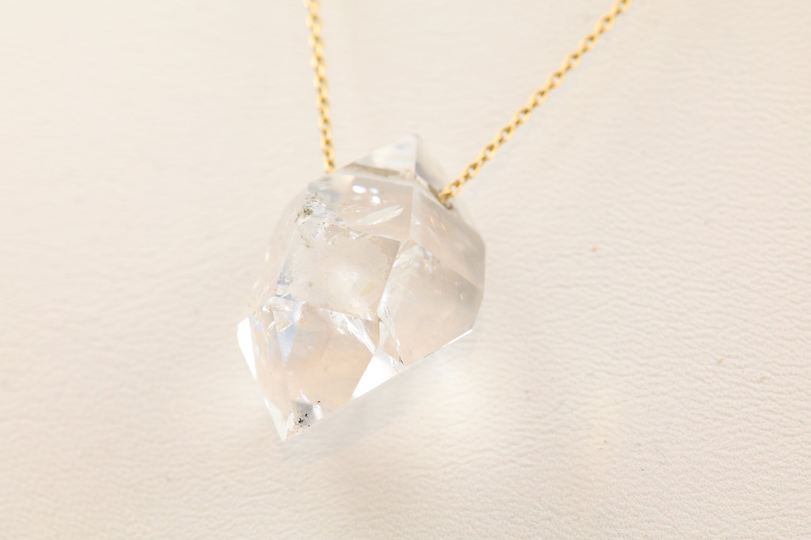 Small Herkimer Diamond Necklace on 14k Gold 16” Chain