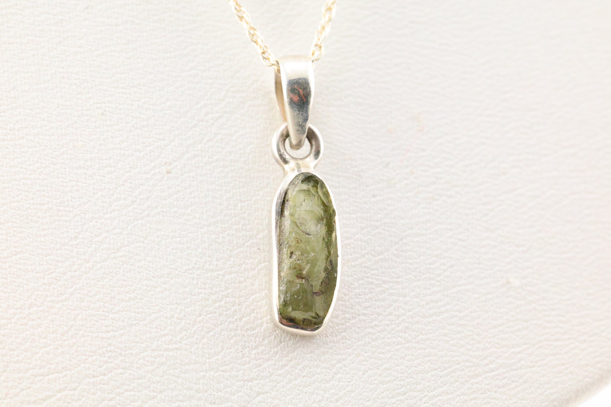 Moldavite Necklace Sterling Silver