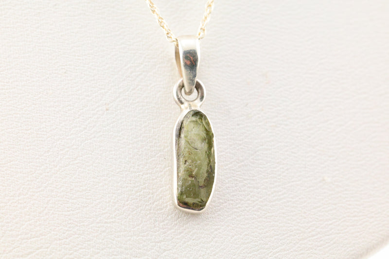 Moldavite Necklace Sterling Silver