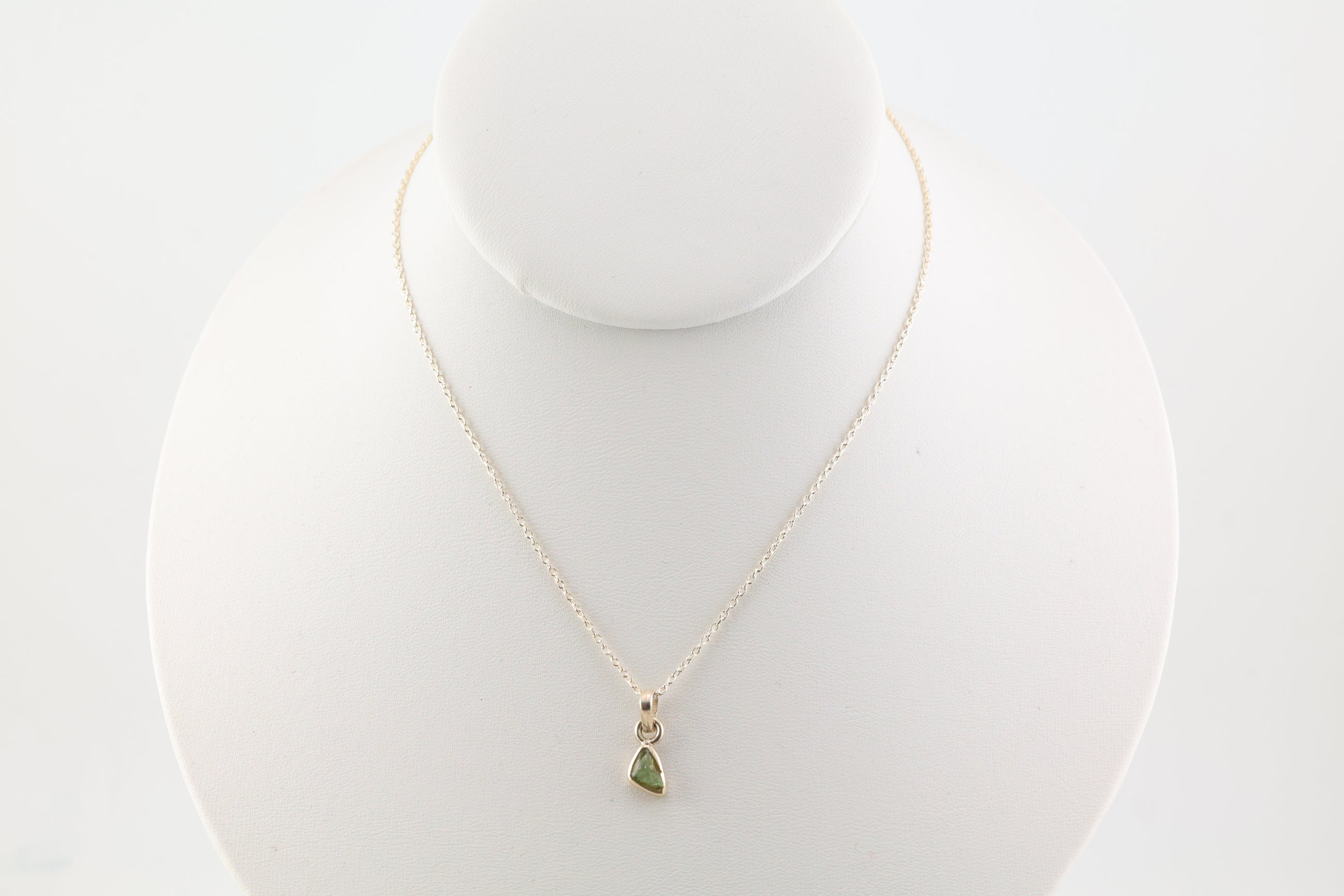 Moldavite Necklace Sterling Silver