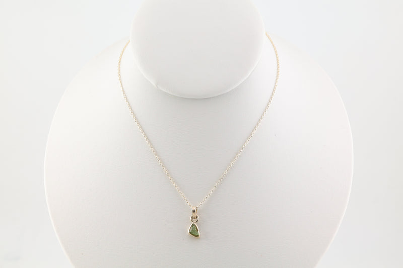 Moldavite Necklace Sterling Silver