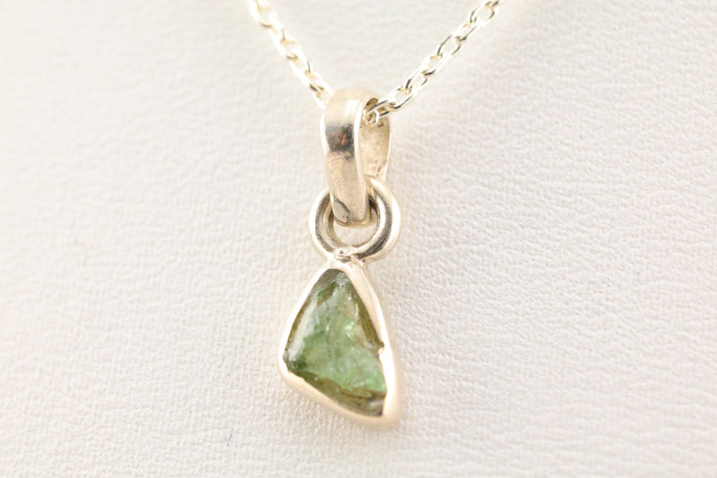 Moldavite Necklace Sterling Silver