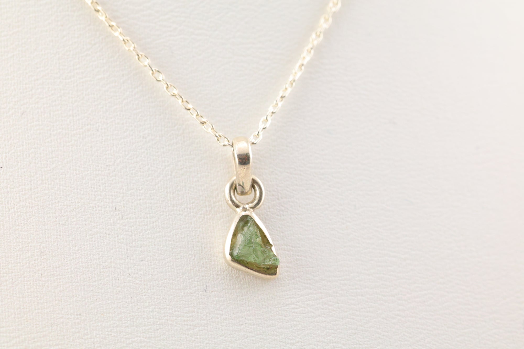 Moldavite Necklace Sterling Silver