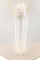 Clear Quartz High Lumerian Necklace on 14k Gold