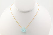 Aquamarine Necklace 14k Gold