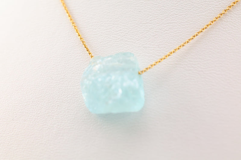 Aquamarine Necklace 14k Gold