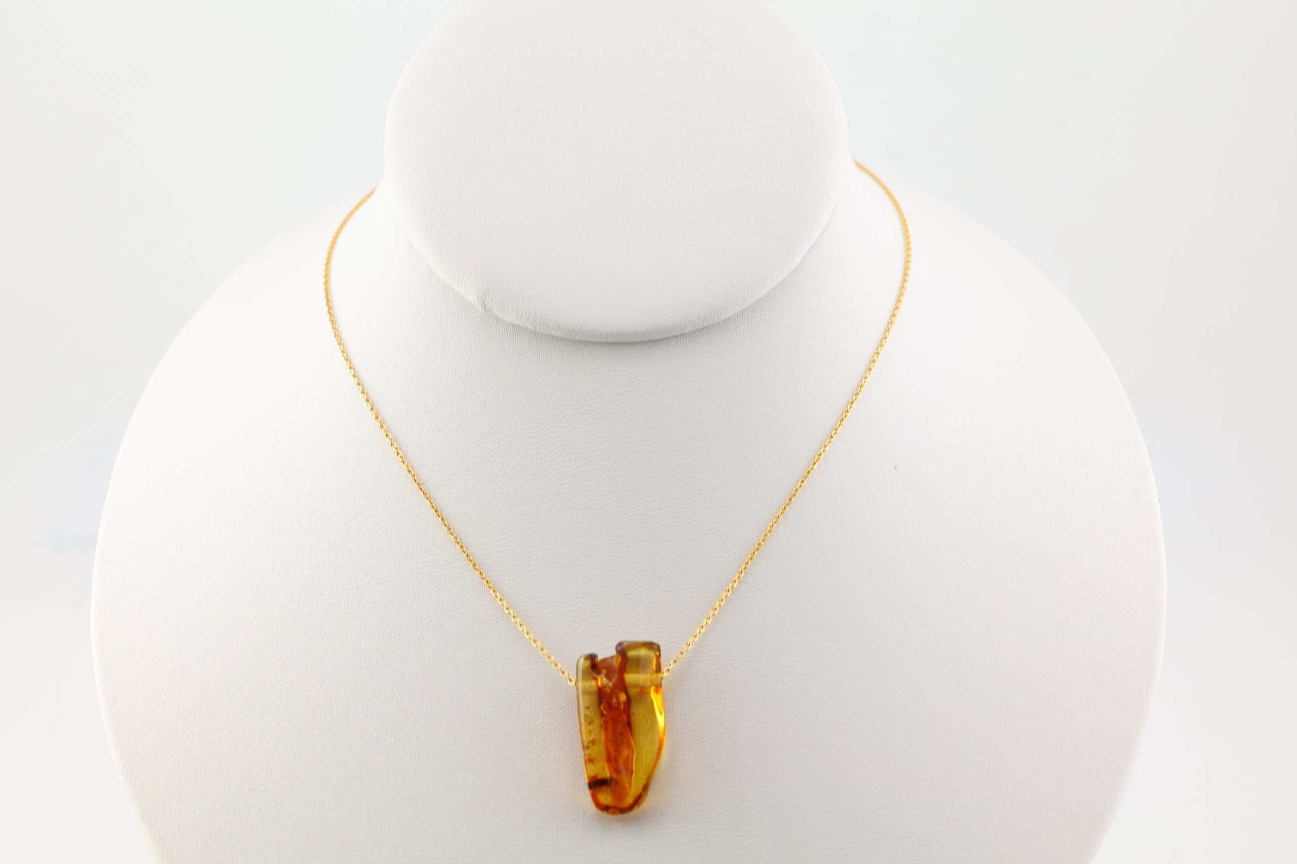 Amber Necklace on 14k Gold 16 inch