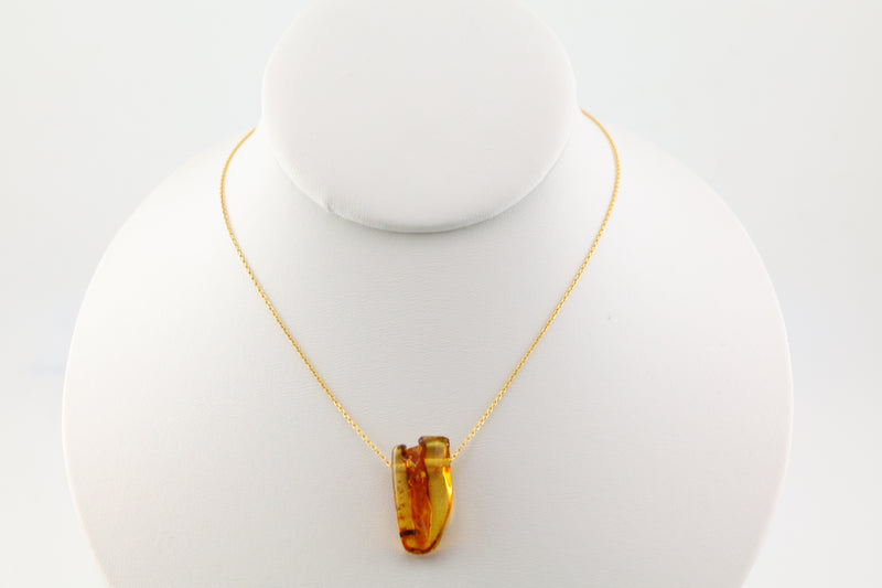 Amber Necklace on 14k Gold 16 inch
