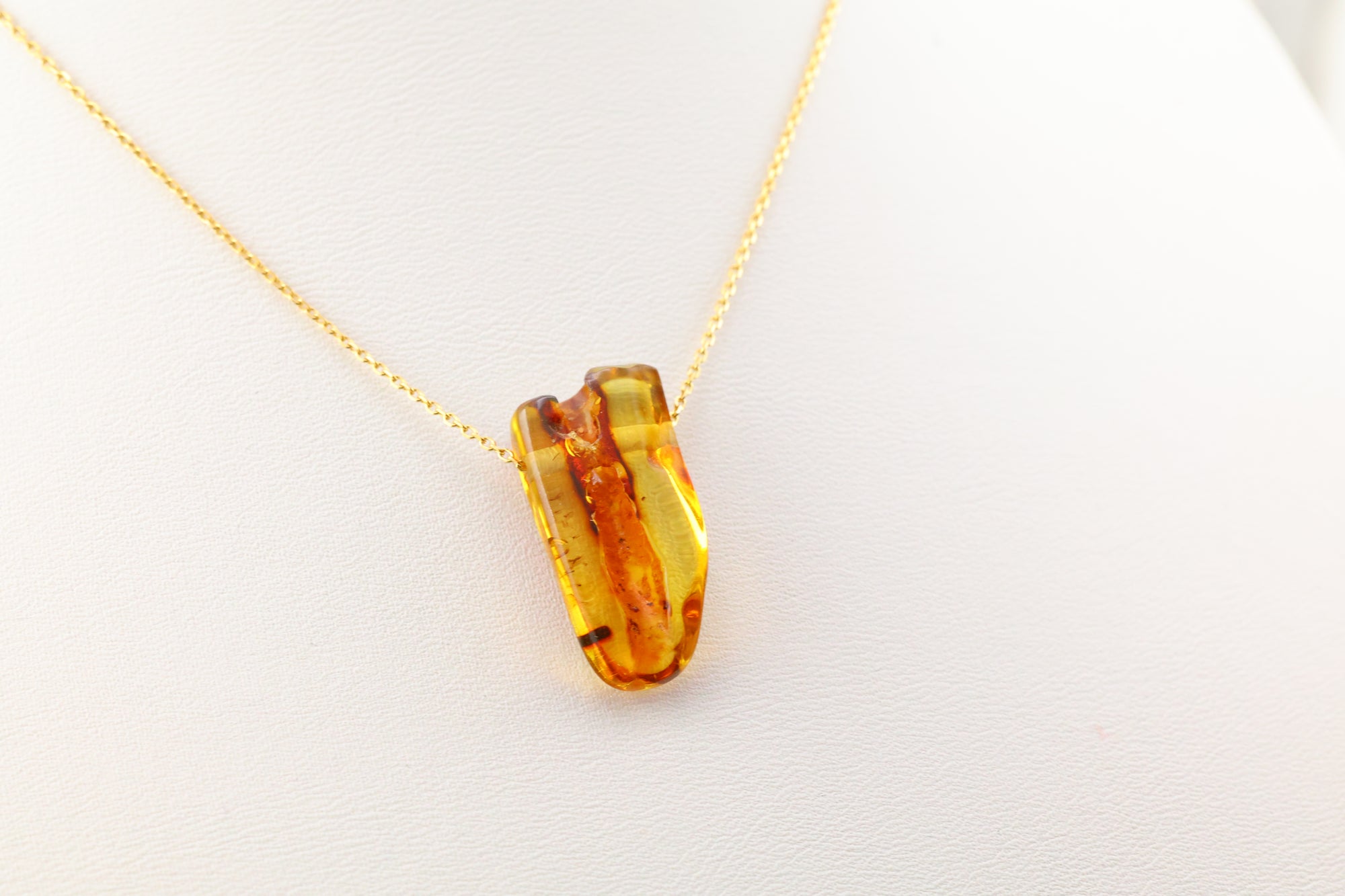 Amber Necklace on 14k Gold 16 inch