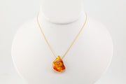 Amber Necklace on 14k Gold 16 inch