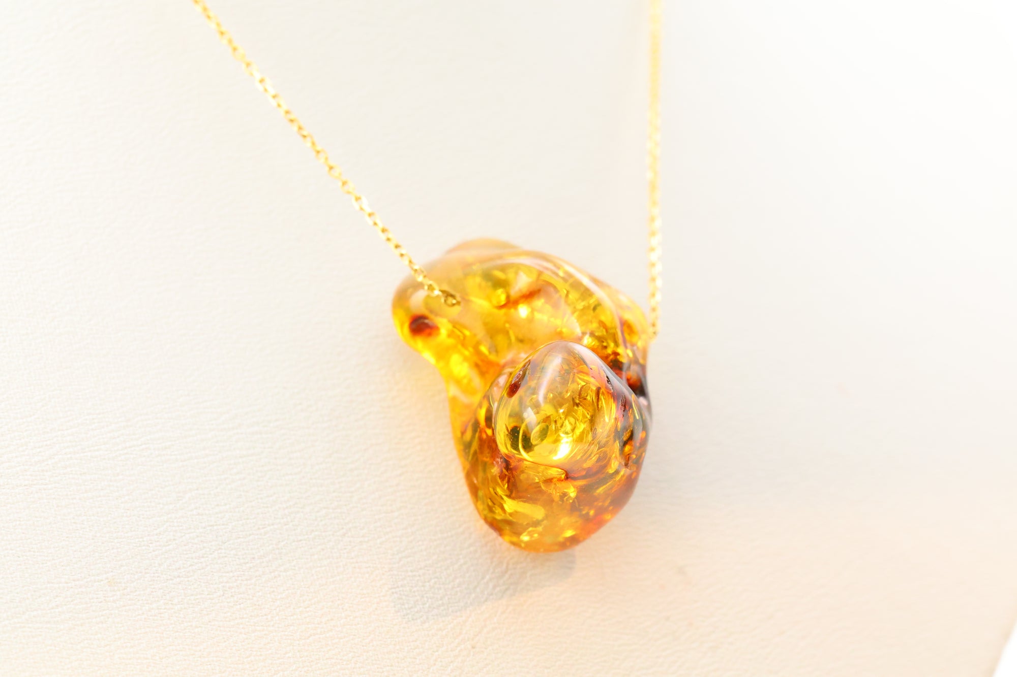 Amber Necklace on 14k Gold 16 inch
