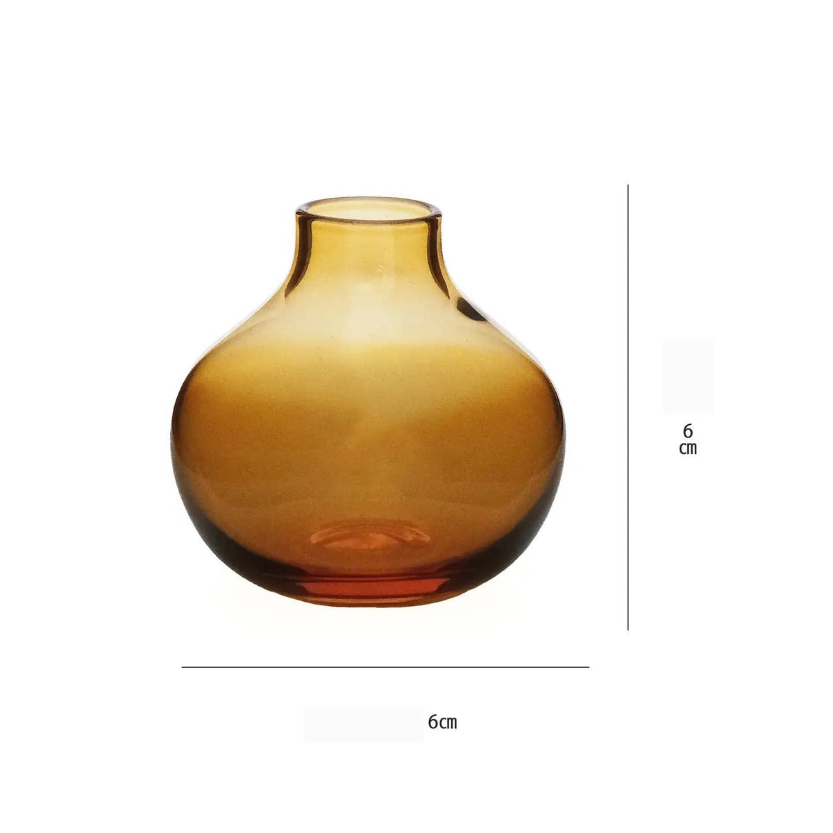 Hand-Blown Colored Glass Bud Vase: Amber