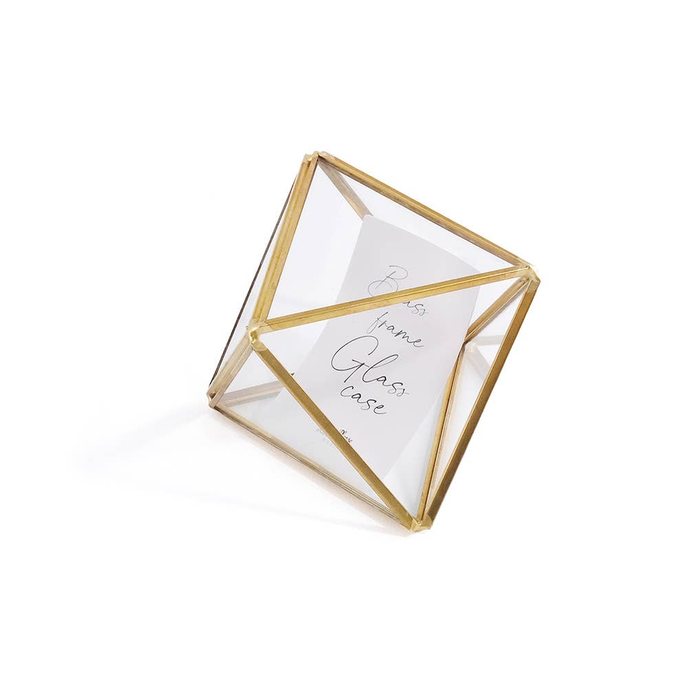 BRASS Frame Glass Case Sowable