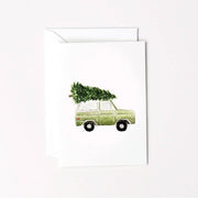 Christmas tree truck mini enclosure notecard