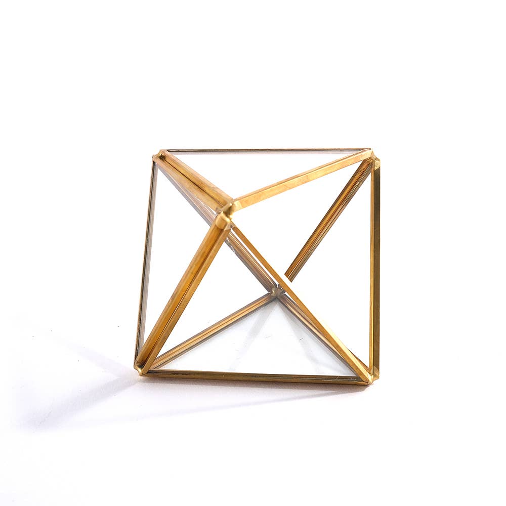 BRASS Frame Glass Case Sowable